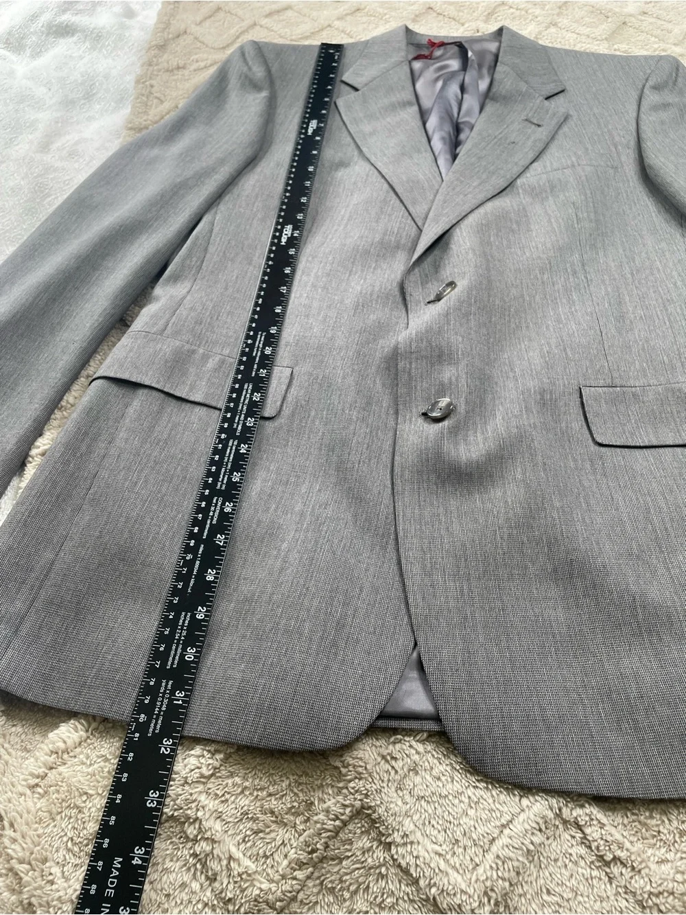 Hart Schaffner Marx Gray/Black Two-Button Sport Coat Size 42 L Business